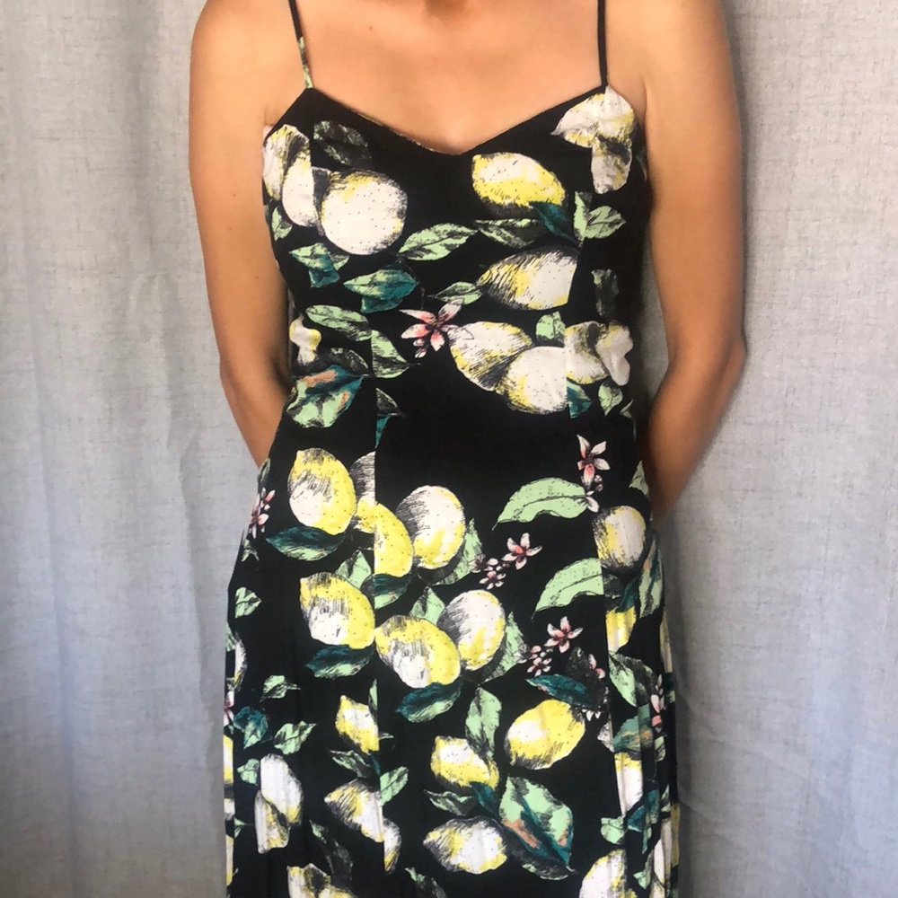 Lemon floral print dress